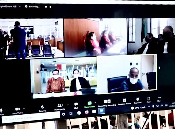Suasana sidang lanjutan kasus dugaan korupsi Gubernur Nonaktif Nurdin Abdullah melalui zoom