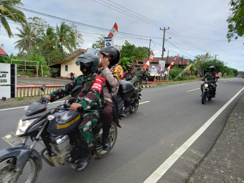 Bhabimkamtibmas-Babinsa Patroli Keliling Kampung Himbau Pencegahan Covid 19 di Kecamatan Pammana
