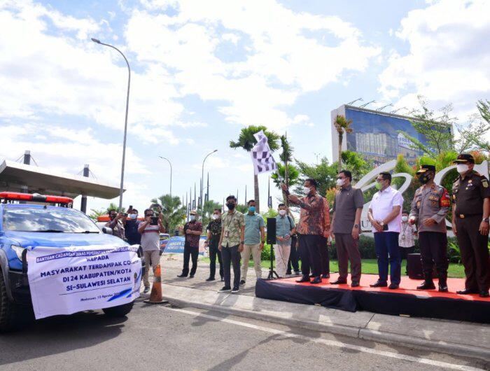 Pelepasan penyaluran beras bantuan ke masyarakat itu dilakukan secara simbolis oleh Plt Gubernur Sulawesi Selatan (Sulsel), Andi Sudirman Sulaiman,  di Kawasan Center Point of Indonesia (CPI) Makassar