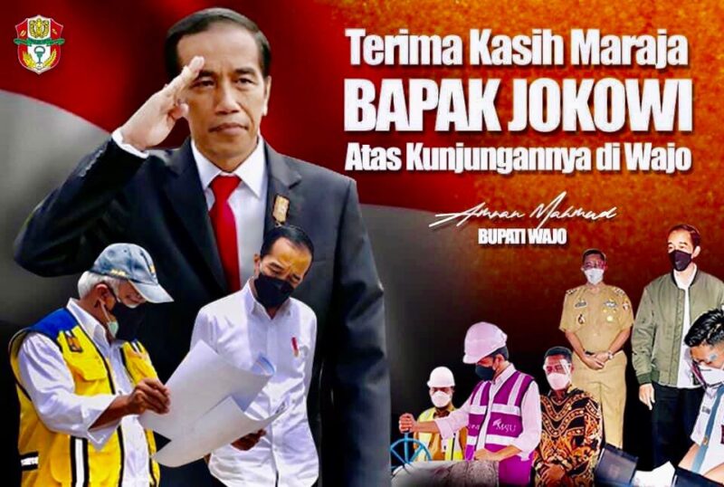 Atas  nama Pemerintah Kabupaten Wajo, Bupati Wajo H Amran Mahmud Memohon maaf atas ketidaknyamanan dalam beraktivitas karena adanya rekayasa lalu lintas selama  kunjungan Presiden RI Jokowi