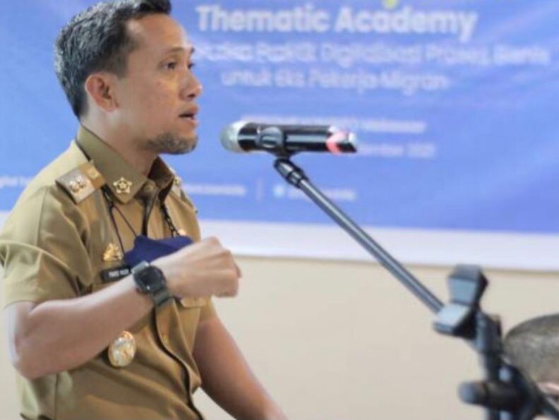 Wakil BUpati Jeneponto H Paris Yasir membuka pelatihan Thematic Academy bagi eks pekerja migran
