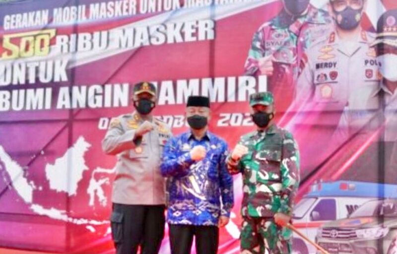 Gerakan Mobil 500.000 Masker untuk Masyarakat yang digelar Badan Nasional Penanggulangan Bencana