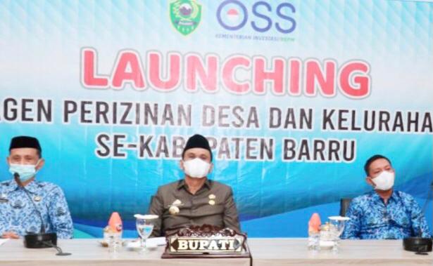 Pemerintah Kabupaten Barru melunching Dua aplikasi Dinas DPMPTSP dan TK Kabupaten Barru Kamis 28 Oktober 2021.