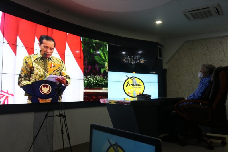 Bupati Pinrang menyaksikan secara virtual pidato Presiden RI