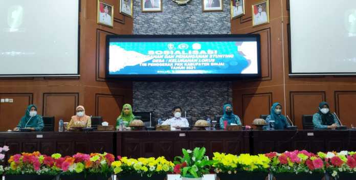 Tim Penggerak PKK Kabupaten Sinjai melaksanakan sosialisasi pencegahan stunting Desa/Kelurahan lokus, Rabu (8/12/2021) di Ruang Pola Kantor Bupati Sinjai.