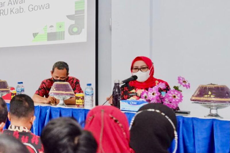 Sekretaris Daerah (Sekda) Kabupaten Gowa, Kamsina, Membuka Seminar Awal Pembuatan SIMTARU, Kamis 12 Mei 2022.