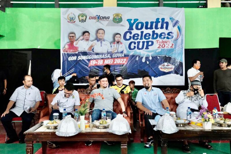 Bupati Gowa, Adnan Purichta Ichsan, Membuka Kegiatan Youth Celebes Cup Tahun 2022, di Gor Sungguminasa, Senin 16 Mei 2022.