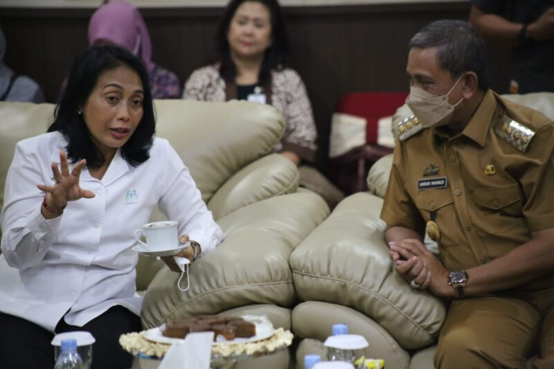 Bupati Wajo berbincang-bincang dengan Menteri PPPA RI I Gusti Ayu Bintang Darmawati