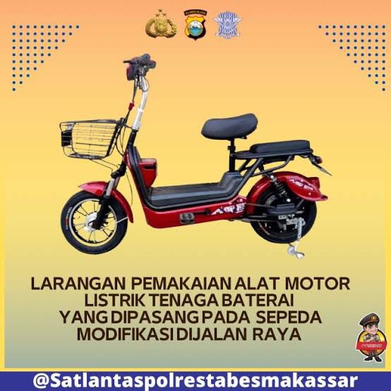 Dinas Perhubungan (Dishub) Kota Makassar, Mendukung Penuh Satlantas Polrestabes Makassar, Terkait Larangan Menggunakan Motor Listrik di Jalan Umum.
