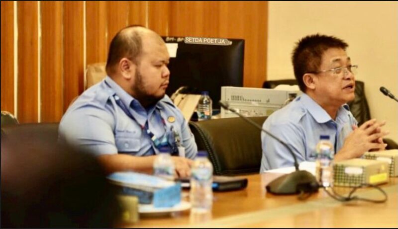 Direktur Utama (Dirut) Perumda Air Minum Kota Makassar, Beni Iskandar, SH, Mengikuti Rapat Koordinasi dengan Wakil Wali Kota Makassar, Fatmawati Rusdi, Senin 12 September 2022.