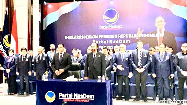 Deklarasi Anies Baswedan capres NasDem (Eva Safitri/detikcom).