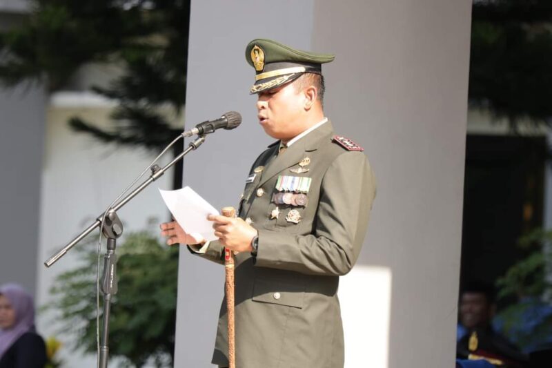 Dandim 1404 membacakan Sambutan tertulis Menteri Sosial RI