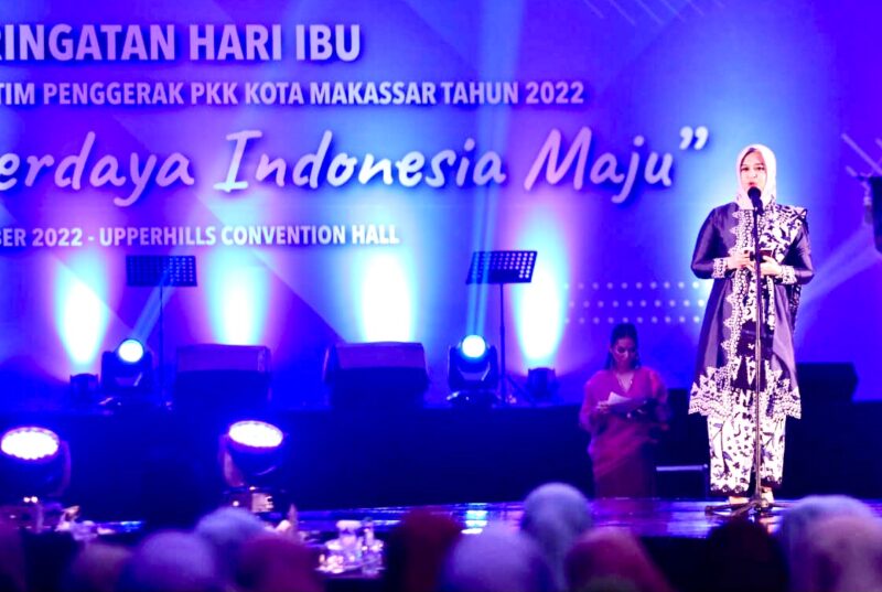 Wakil Wali Kota Makassar, Sekaligus Pembina TP PKK Kota Makassar, Fatmawati Rusdi, Saat Menghadiri Peringatan Hari Ibu, di Upperhills, Senin 19 Desember 2022.