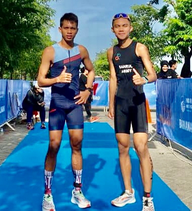 Muh. Asmaulnur Gaffar, Siswa SMAN 14 Makassar, Berhasil Masuk 12 Besar Seleksi Nasional Duatlhon, di Universitas Negeri Surabaya (Unesa), Rabu 28 Desember 2022.