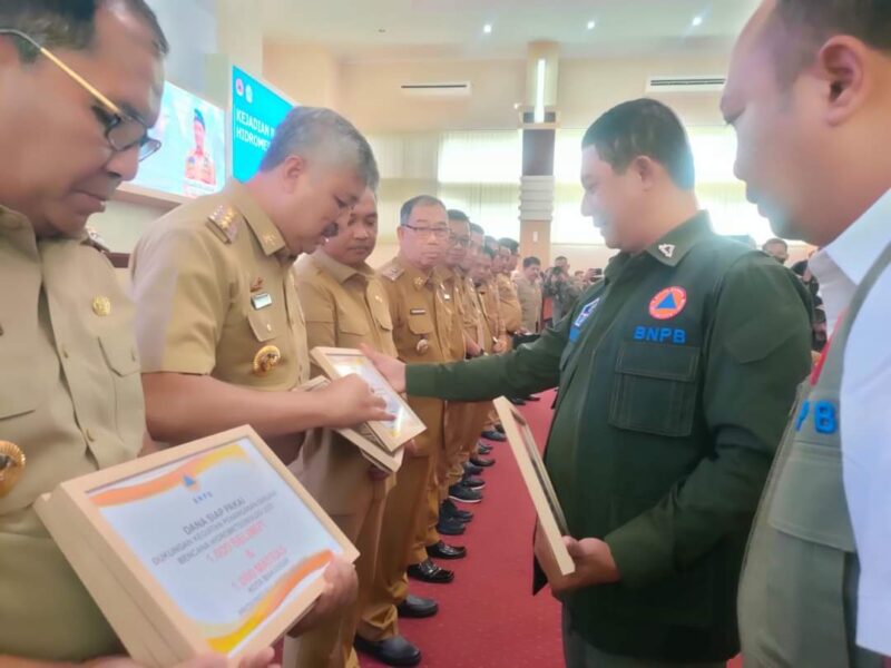 Bupati Pinrang bersama sejumlah Bupati menerima bantuan  dari Kepala BNPB