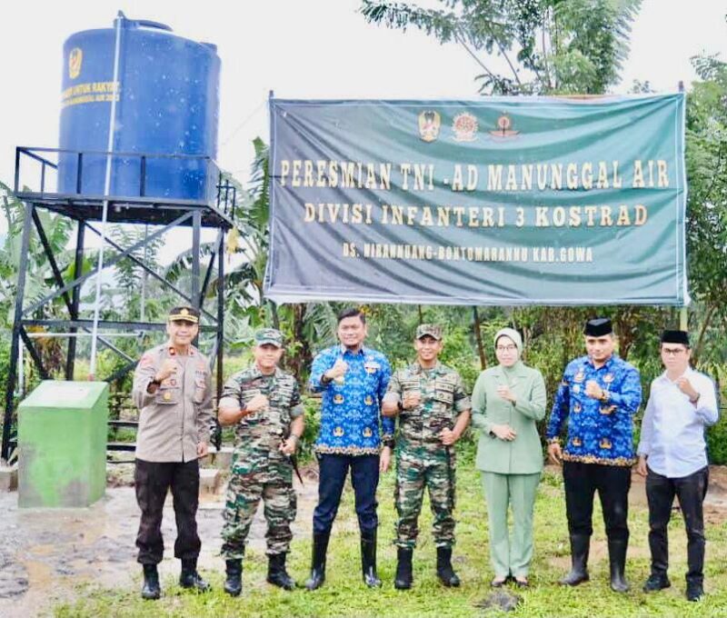 Bupati Gowa, Dr. Adnan Purichta Ichsan, Menghadiri Peresmian TNI AD Manunggal Air, Divisi Infanteri 3 Kostrad, di Desa Nirannuang, Kecamatan Bontomarannu, Jum'at 17 Februari 2023.