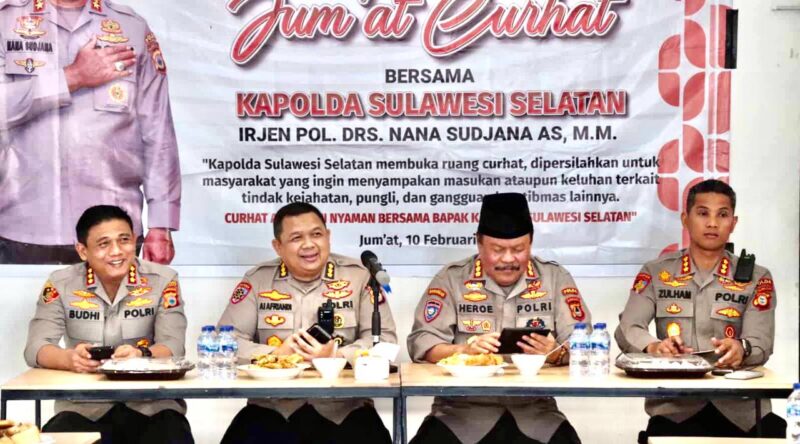 Irwasda Polda Sulsel, Kombes Pol. Ai Afriandi, Menggelar Jum'at Curhat, di Dapur Ide, Jalan Racing Center Makassar, Jum'at 10 Februari 2023