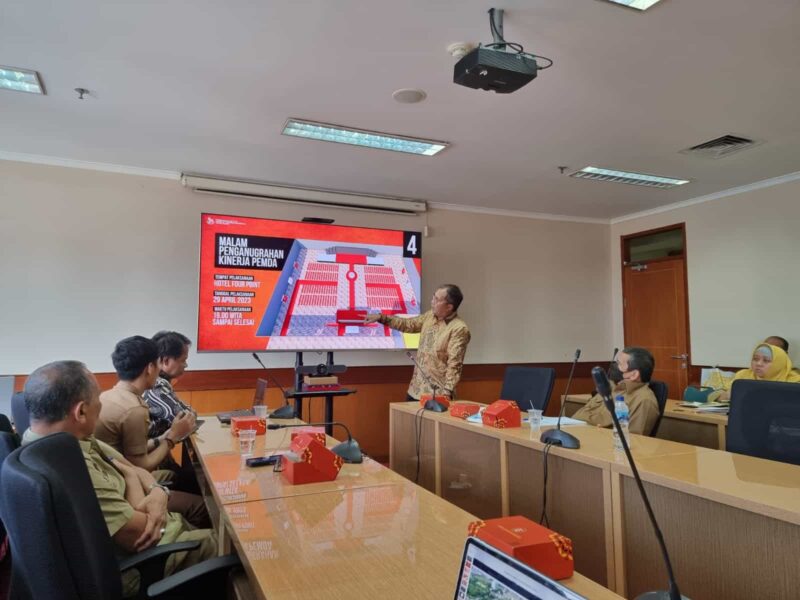 Wali Kota Makassar, Ir. Moh. Ramdhan Pomanto, Memaparkan Kesiapan Pemkot Makassar Menjadi Tuan Rumah Hari Otonomi Daerah yang ke-27 di Makassar, Selasa 21 Maret 2023.