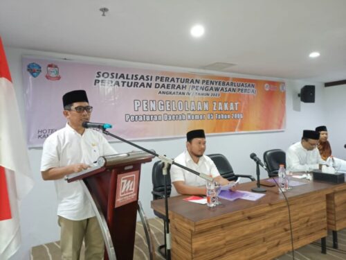 Legislator DPRD Kota Makassar, Muchlis Misbah, Gelar Sosialisasi Peraturan Daerah Nomor 5 Tahun 2006, Tentang Pengelolaan Zakat, di Hotel Grand Maleo, Kamis 30 Maret 2023.