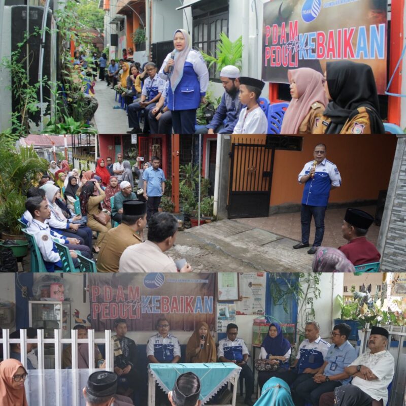 Jajaran Direksi dan Pejabat Perumda Air Minum Kota Makassar, Melaksanakan Safari Ramadhan di Kecamatan Manggala, Selasa 4 April 2023.