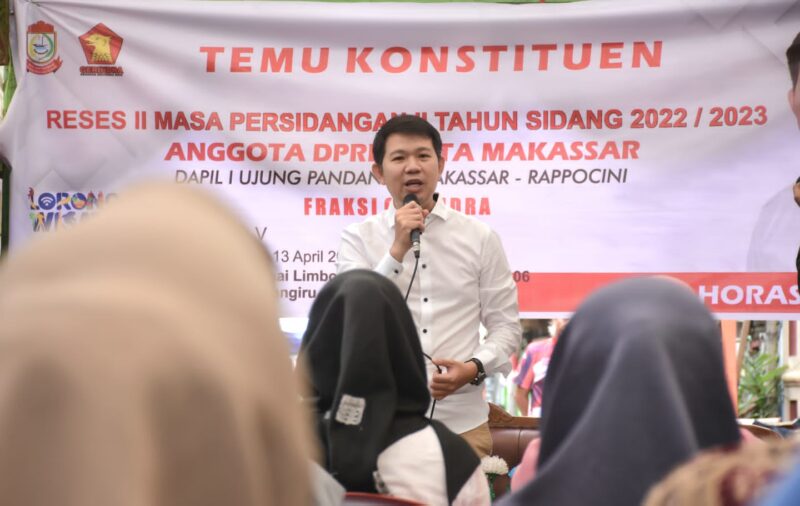 Anggota DPRD Kota Makassar, Fraksi Partai Gerindra, Eric Horas, Melaksanakan Reses Kedua Masa Persidangan II Tahun Sidang 2022-2023, di Jalan Sungai Limboto Lr. 54, Kamis 13 April 2023