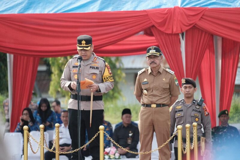 Wakil Bupati Gowa, H. Abd Rauf Malaganni, Hadiri Apel Gelar Pasukan Operasi Ketupat, di Pelataran Istana Balla Lompoa, Senin 17 April 2023.