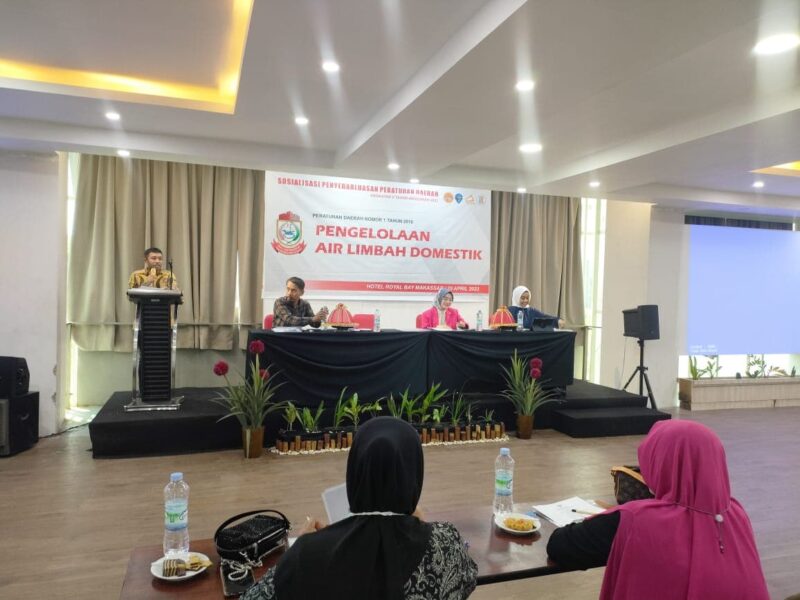 Direktur IPAL Perumda Air Minum Kota Makassar, Ayman Adnan, Menjadi Narasumber Sosialisasi Peraturan Daerah Nomor 1 Tahun 2016, Tentang Pengelolaan Air Limbah Domestik, di Royal Bay Hotel, Sabtu 29 April 2023