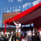 Ketua DPRD Makassa, Rudianto Lallo, Menghadiri Jalan Sehat 25 Tahun Reformasi, di Anjungan Pantai Losari, Minggu 28 Mei 2023