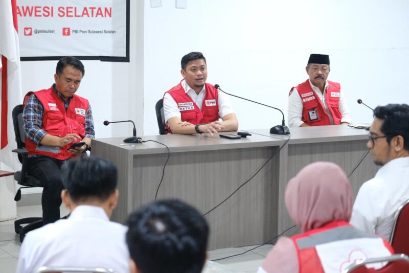 Bupati Gowa, Adnan Purichta Ichsan, Memimpin Rapat Pemantapan Pelaksanaan Jumpa Bhakti Gembira (Jumbara) PMR ke IX Tingkat Provinsi Sulsel, di Aula Dr. Ichsan Yasin Limpo, Markas PMI Sulsel, Rabu 10 Mei 2023