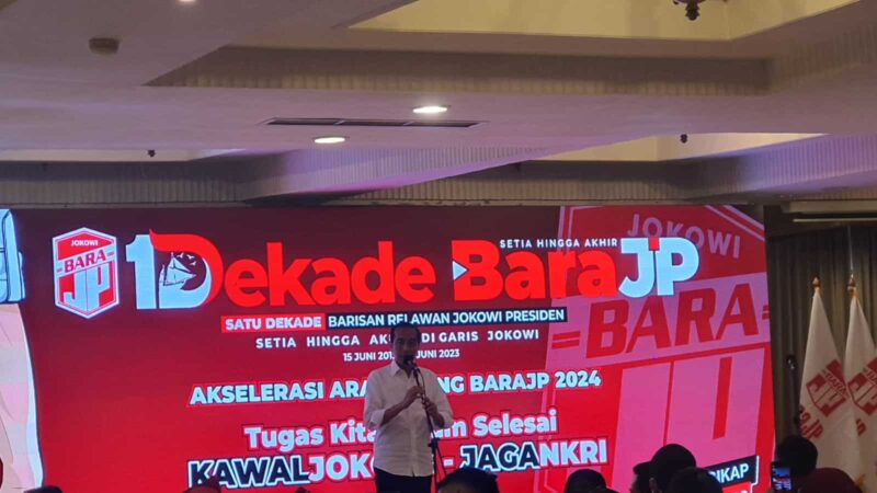 Presiden Republik Indonesia, Sekaligus Pembina Bara JP, Menghadiri Satu Dekade dan Rapimnas, di Hotel Salak The Heritage, Bogor, Minggu 18 Juni 2023