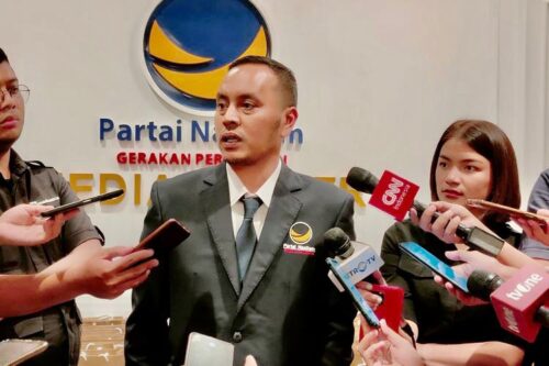 Ketua DPP Partai Nasdem Willy Aditya di Nasdem Tower, Gondangdia, Menteng, Jakarta
