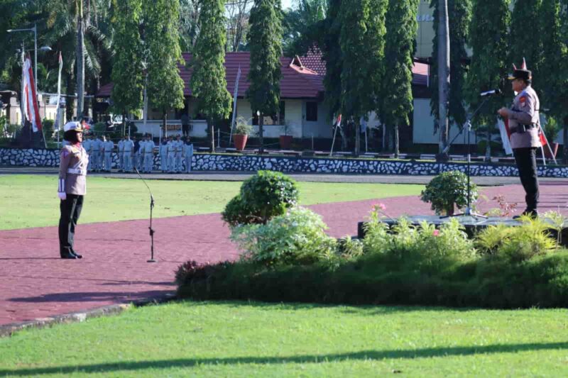 Kapolda Sulsel, Irjen Pol Setyo Boedi Moempoeni Harso, Memimpin Apel Pagi Gelar Pasukan Operasi Patuh Pallawa, di Lapangan Upacara Mapolda Sulsel, Senin 10 Juli 2023