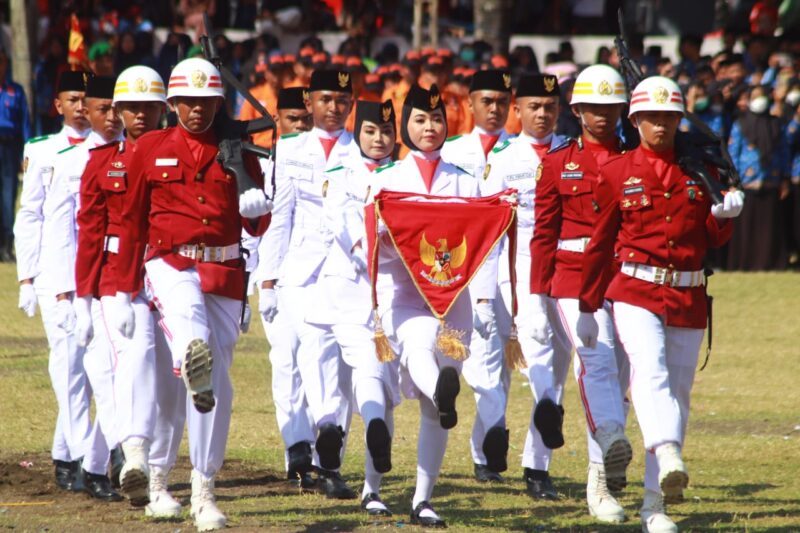 Paskibraka Kabupaten Wajo tahun 2023 saat menjalankan tugas mengibarkan sang merah putih