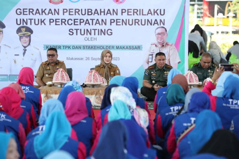 Wakil Wali Kota Makassar, Fatmawati Rusdi, Membuka Kegiatan Gerakan Perubahan Perilaku untuk Percepatan Penurunan Stunting, Selasa 26 September 2023