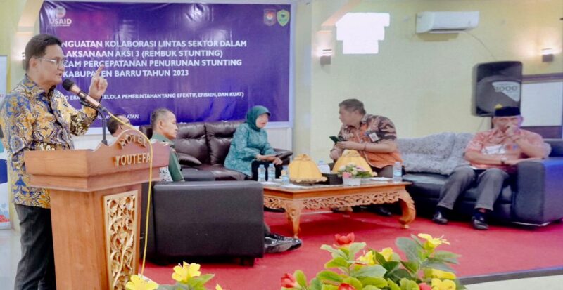 Bupati Barru, Ir. Suardi Saleh  Saat Pembukaan Rembuk Stunting Tingkat Kabupaten