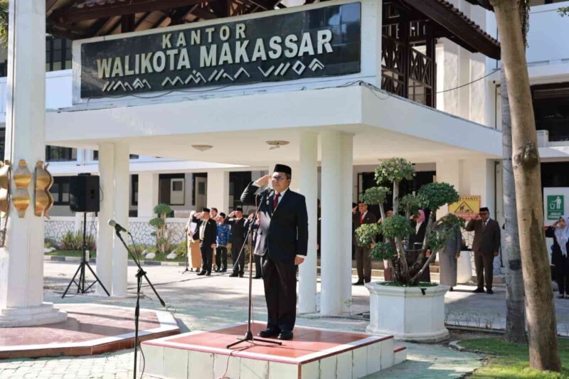 Wali Kota Makassar, Ir. Moh. Ramdhan Pomanto, Menjadi Inspektur Upacara Peringatan Hari Kesaktian Pancasila, di Halaman Kantor Balai Kota, Minggu 1 Oktober 2023