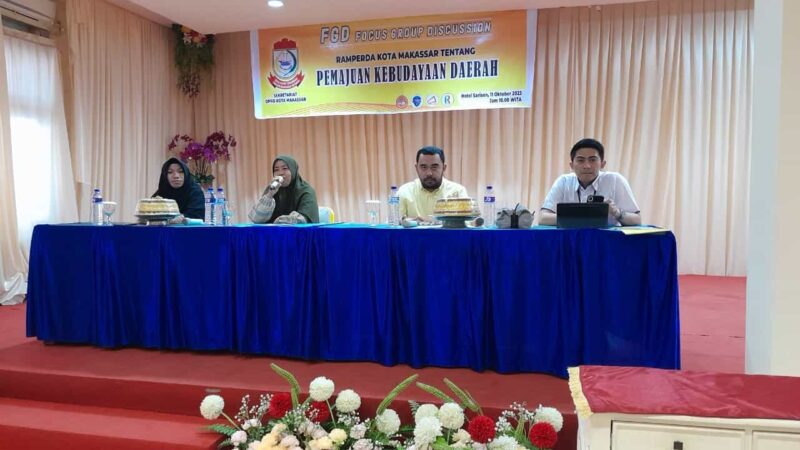 Legislator DPRD Kota Makassar, Andi Suharmika, Menggelar Forum Group Discussion (FGD) Terkait Ranperda Pemajuan Kebudayaan Daerah, di Hotel Sarison, Rabu 11 Oktober 2023