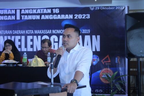Legislator DPRD Kota Makassar, Al Hidayat Syamsu, Menggelar Sosialisasi Perda Nomor 1 Tahun 2019, di Hotel Swiss Bell, Minggu 29 Oktober 2023