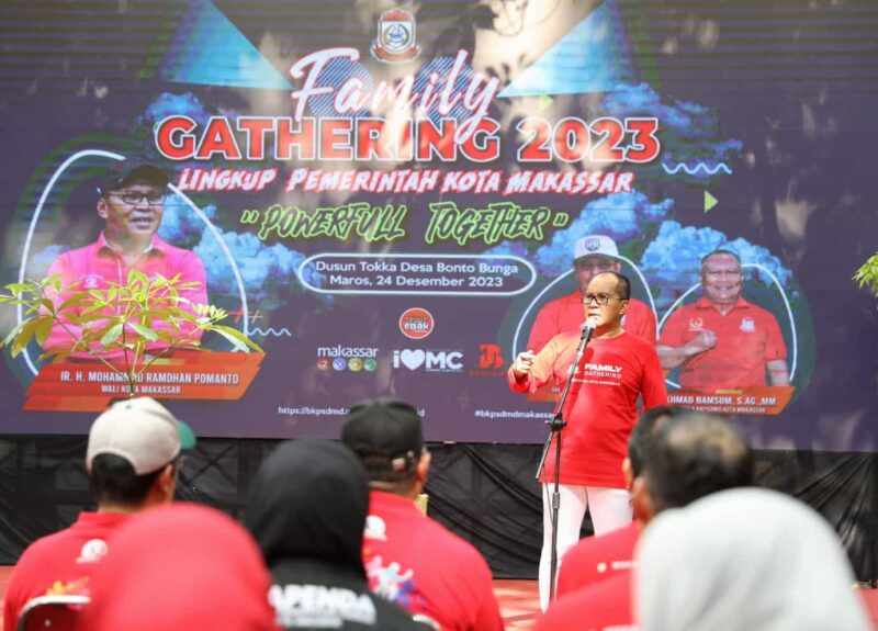 Wali Kota Makassar, Ir. Moh. Ramdhan Pomanto, Menggelar Family Ghatering Pemkot Makassar, di Tokka Tena Rata, Kabupaten Maros, Minggu 24 Desember 2023