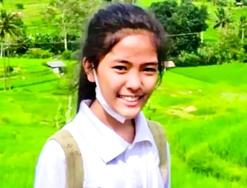 Andi Nisfatul Aira Siswa kelas IX Sekolah Menengah Pertama Negeri (SMPN) 29 Kota Makassar, Sulawesi Selatan