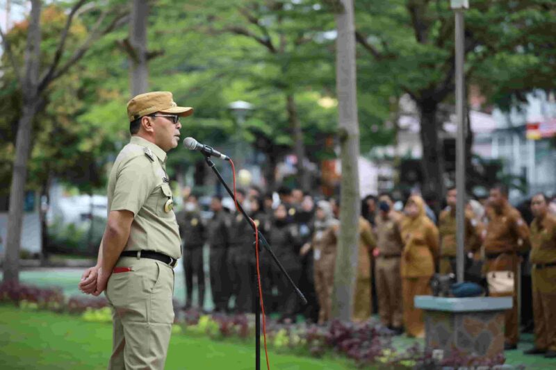 Wali Kota Makassar, Ir. Moh. Ramdhan Pomanto, Memimpin Apel Pagi di Kantor Balai Kota, Senin 29 Januari 2024