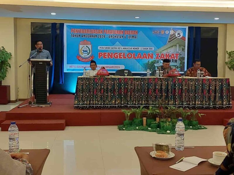Legislator DPRD Kota Makassar, Nasir Rurung, Menggelar Sosialisasi Perda tentang Pengelolaan Zakat, di Hotel Grand Asia, Sabtu 3 Februari 2024
