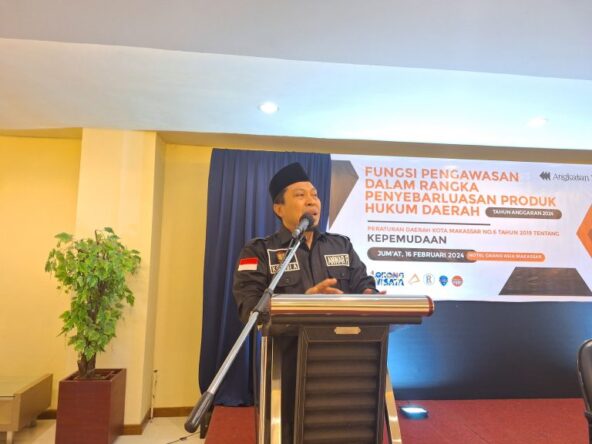 Legislator DPRD Kota Makassar, Anwar Faruq, Menggelar Sosialisasi Perda tentang Kepemudaan, Jum'at 16 Februari 2024