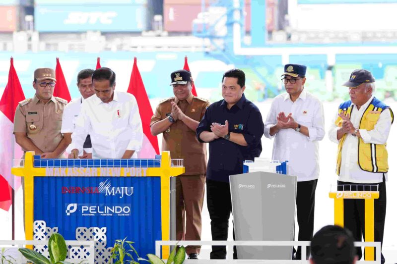 Presiden Joko Widodo, Meresmikan Proyek Makassar New Port (MNP), di Jalan Sultan Abdullah Raya, Kamis 22 Februari 2024