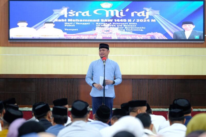 Bupati Gowa, Adnan Purichta Ichsan, Memperingati Isra Mi'raj Nabi Muhammad SAW 1445 H, di Baruga Karaeng Galesong, Kantor Bupati Gowa, Kamis 8 Februari 2024