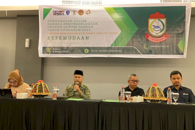 Legislator DPRD Kota Makassar, Abdul Wahid, Menggelar Sosialisasi Peraturan Daerah tentang Kepemudaan, di Hotel MaxOne, Sabtu 9 Maret 2024
