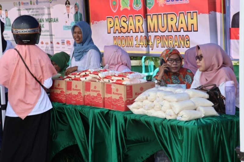 Gerakan pangan murah yang diinisiasi dinas Ketahanan Pangan Pinrang dengan menggandeng Beberapa pihak