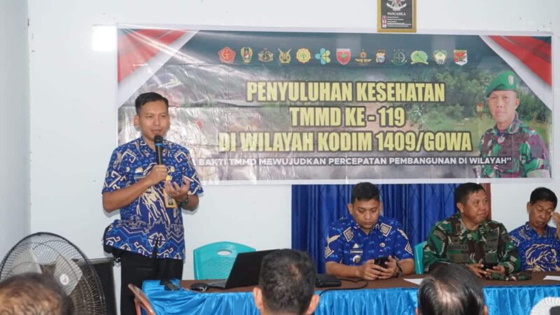 Satgas TNI Manunggal Membangun Desa (TMMD) ke-119 Kodim 1409/Gowa, Melaksanakan Penyuluhan Kesehatan ke Masyarakat, Jum'at 15 Maret 2024