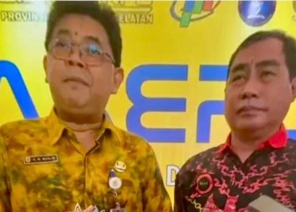 Ketua PWI Provinsi Kalsel Zainal Helmie, bersama  Kepala Dinas Kominfo Kalsel Muhammad Muslim