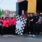 Bupati Pinrang, H.A. Irwan Hamid, S.Sos, di dampingi ketua DPRD Pinrang, H. Nasrun Paturusi dan Kapolres Pinrang AKBP Edy Sabhara Manggabarani, S.H., S.I.K., M.H berkesempatan melepas peserta jalan santai dalam rangkaian peringatan Hari Bhayangkara ke - 80.